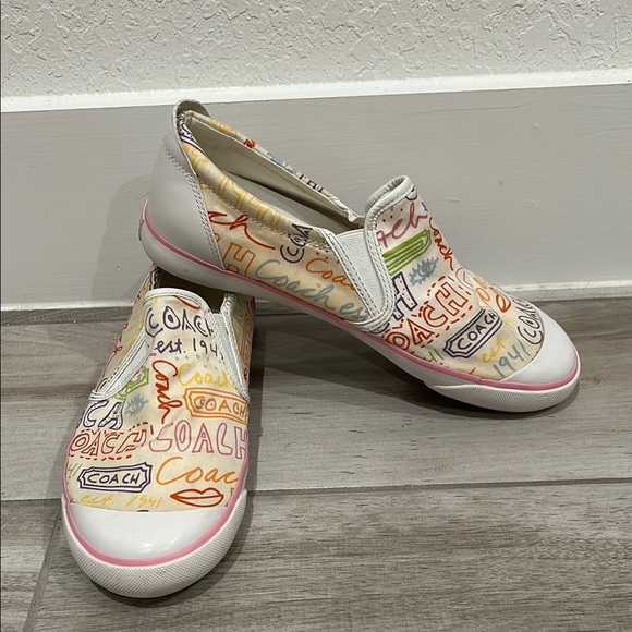 Coach Multicolor Logo Slip-On Sneakers - Picture 2 of 7